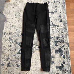 Black leather leggings